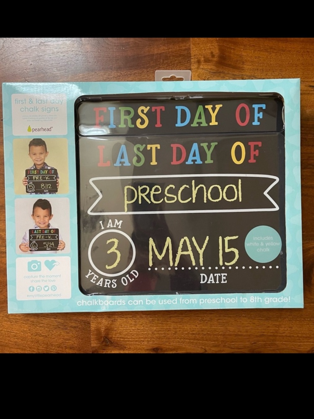 “First Day” and “Last Day” Chalkboards by Pearhead